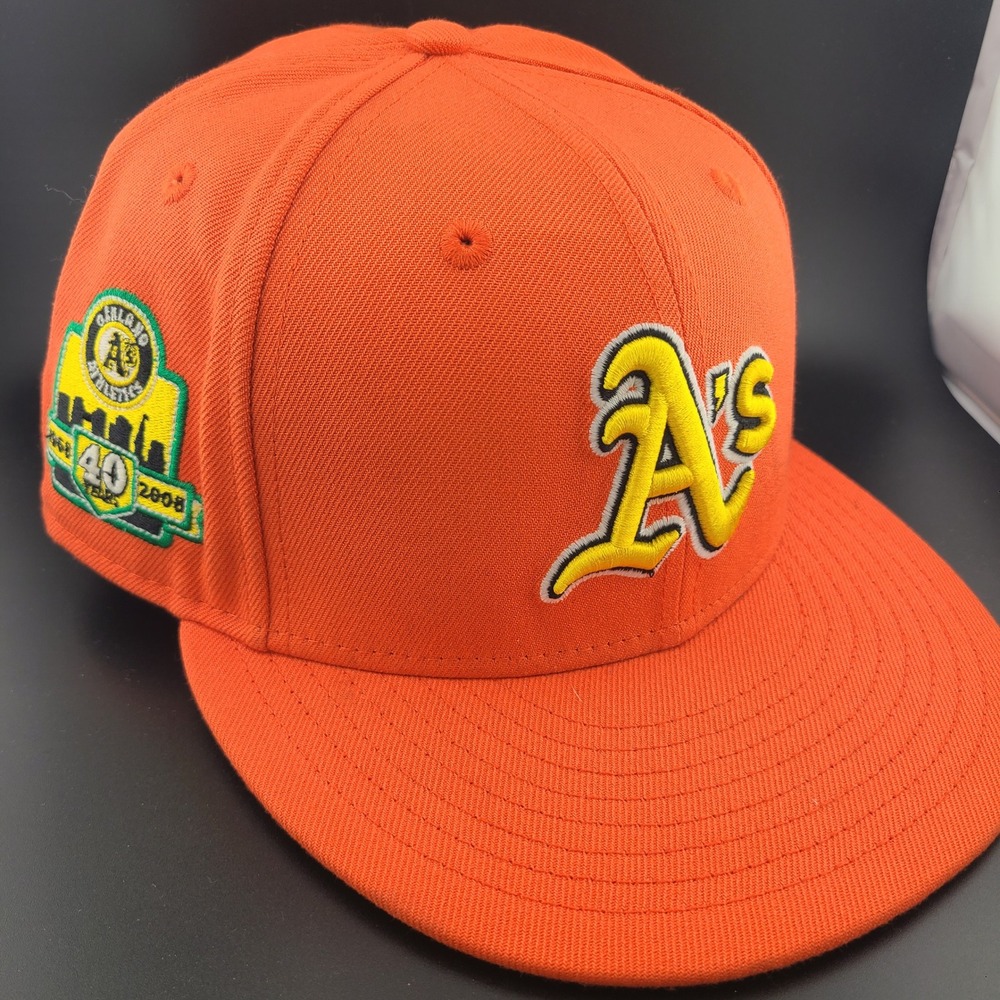 New Era 59FIFTY Oakland Athletics 40th Anniversary Cap Mens 7 3/8 Orange Fitted